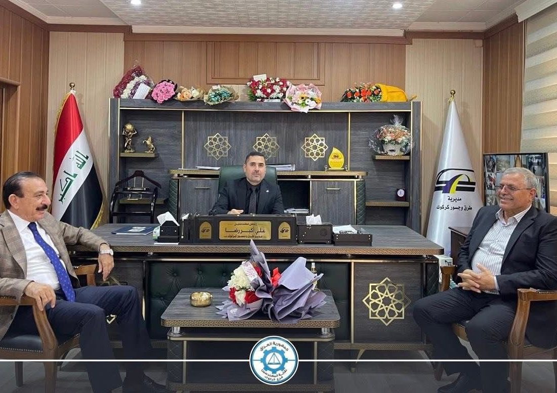 وفد من نقابة المهندسين فرع كركوك يبحث مع مدير الطرق والجسور في المحافظة تعزيز التعاون المشترك