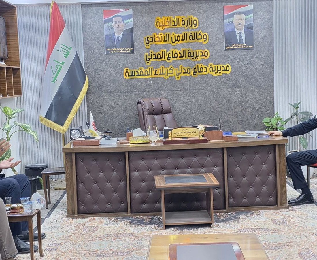 وفد من نقابة المهندسين فرع كربلاء المقدسة يزور مدير الدفاع المدني
